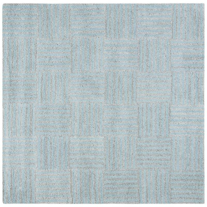 Abstract ABT602 Handmade Indoor Area Rug - Blue/Grey - 6'x6' - Safavieh