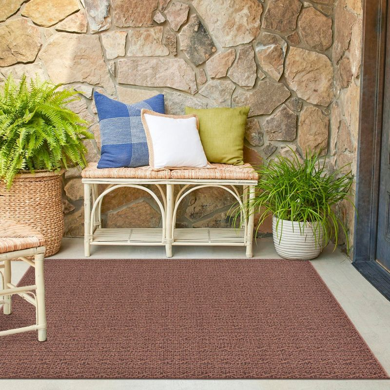 Unique Loom 6' 1 x 6' 1 Square Brown Outdoor Modern Links Area Rug