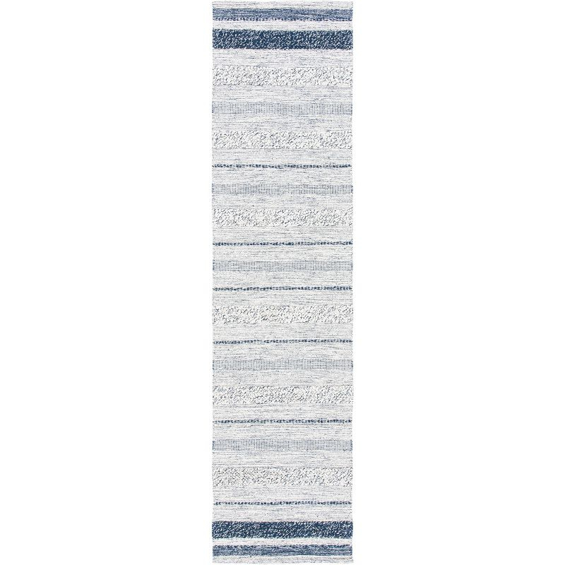 Striped Kilim STK517 Hand Woven Runner Rug - Ivory/Navy - 2'3"x9' - Safavieh.