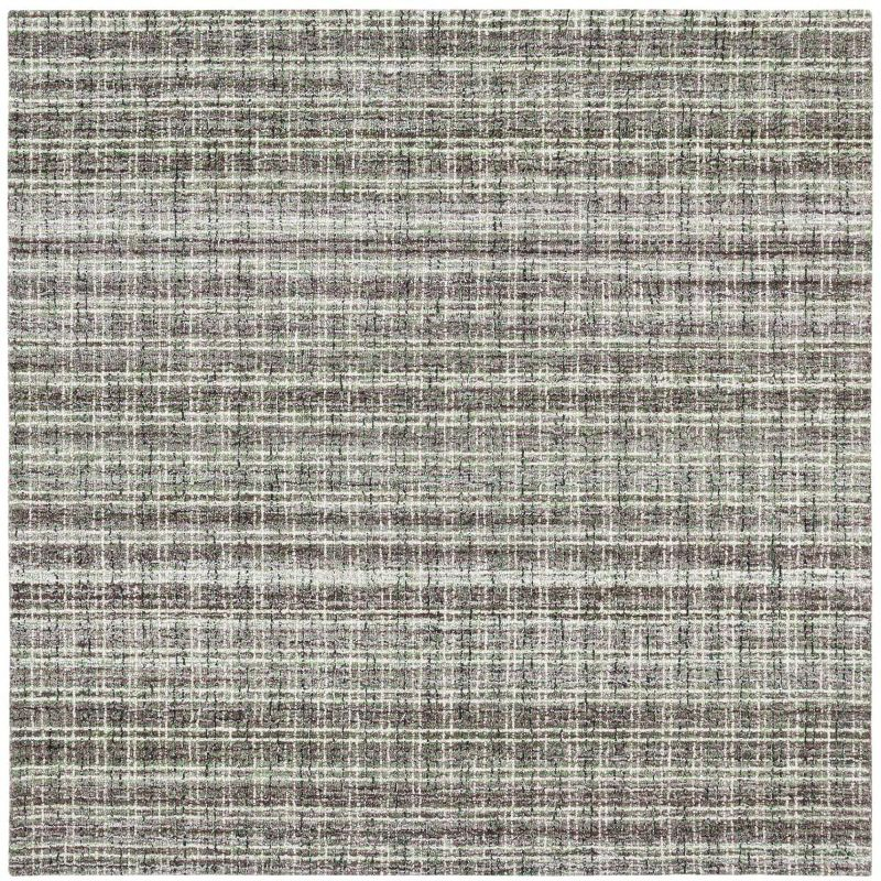 Abstract ABT488 Handmade Tufted Area Rug - Brown/Green - 6'-0" x 6'-0" Square - Safavieh