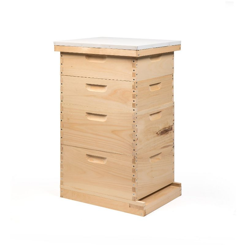Lehman's Beekeeping Hive Kit, Includes 2 Deep, 2 Medium Hive Boxes with 10 Frames each, Telescoping Metal and Inner Covers, Screen Bottom, Amish Made