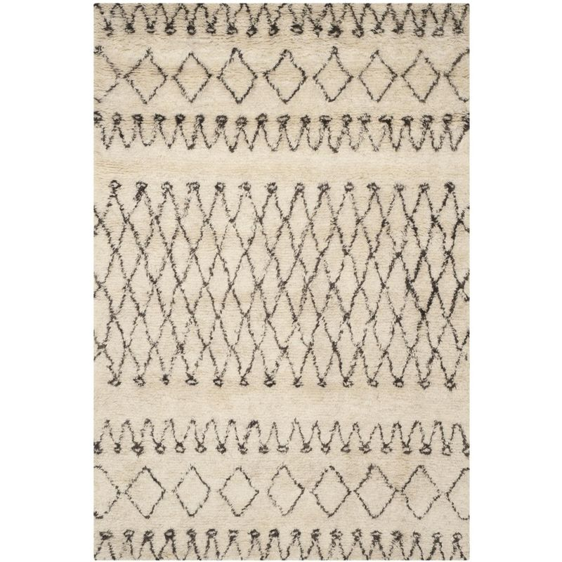 Casablanca CSB851 Hand Tufted Indoor Area Rug - Ivory/Dark Brown - 5'x8' - Safavieh