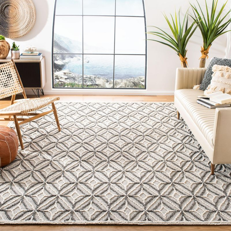 Trace TRC212 Hand Tufted Area Rug - Grey/Black - 6'x6' - Safavieh.