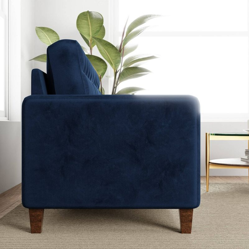76” Brynn Upholstered Square Arm Sofa with Buttonless Tufting - Brookside Home