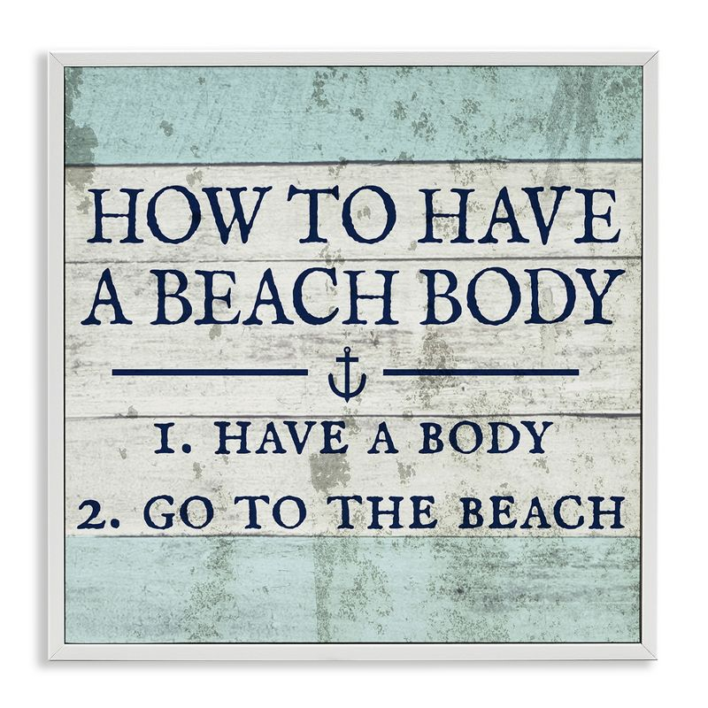 Stupell Industries Sassy Beach Body Steps, 12" x 12"