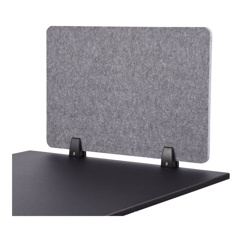 Stand Up Desk Store ReFocus Raw Clamp-On Acoustic Desk Divider Mounted Privacy Panel to Reduce Noise and Distractions (Castle Gray, 23.6" x 16")