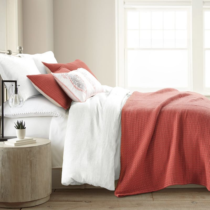 Caden Cotton Gauze Clay Coverlet - One Full/Queen Coverlet - Levtex Home