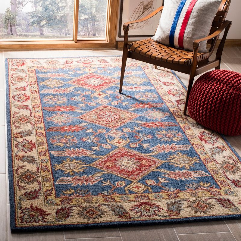 Antiquity AT506 Hand Tufted Accent Rug - Blue/Red - 2'x3' - Safavieh.