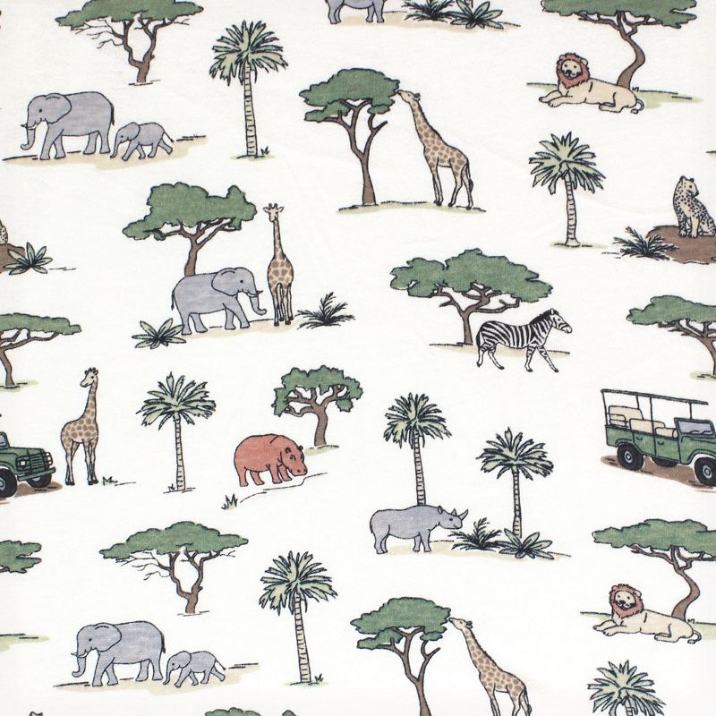 Hudson Baby Cotton Fitted Crib Sheet, Going On Safari, One Size