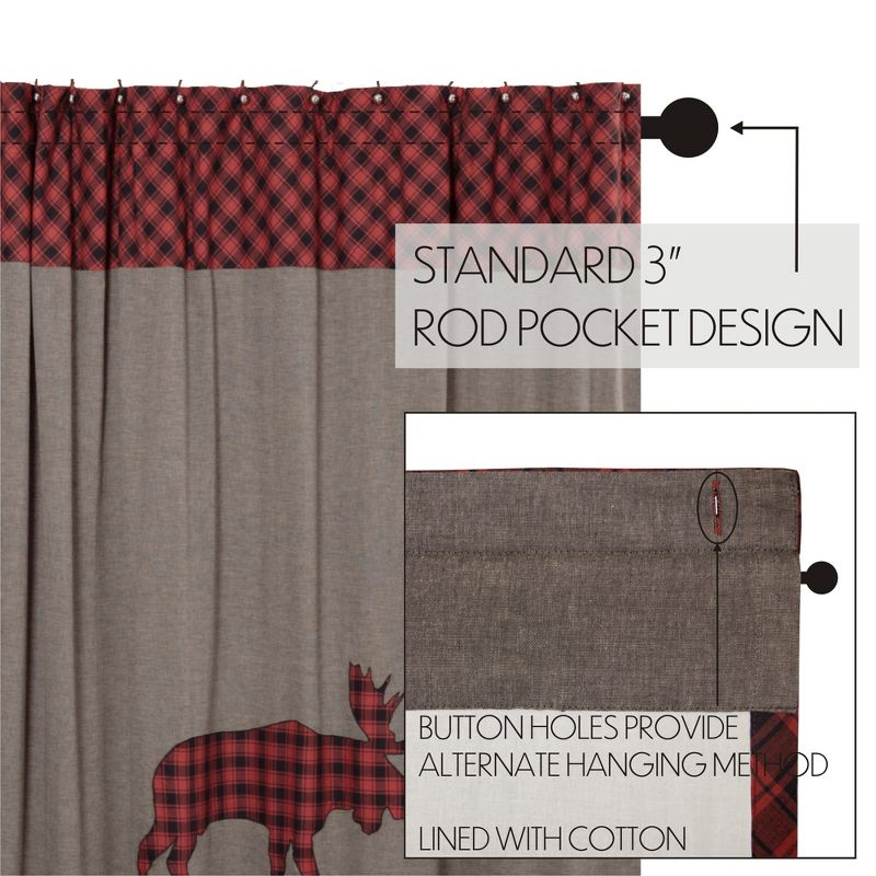 Cumberland Moose Applique Shower Curtain 72x72 VHC Brands