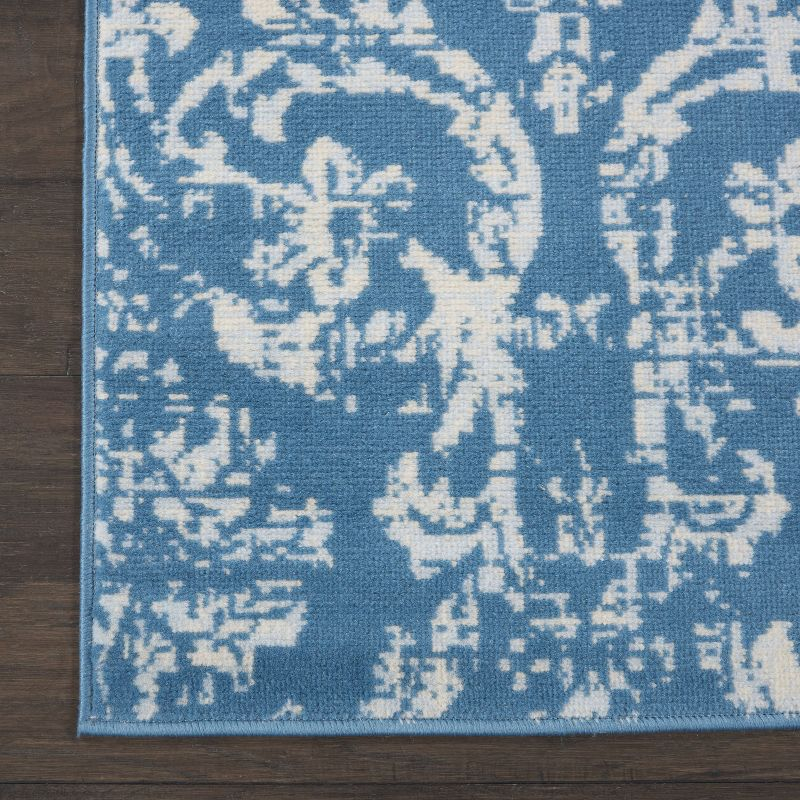 Nourison Jubilant 2' x 4' Blue Area Rug Farmhouse Vintage Damask by Nourison