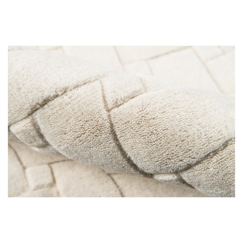 3'3"x5'3" Solid Tufted Accent Rug Ivory - Momeni: Wool Area Rug, Low Pile, Handmade, Indoor Use