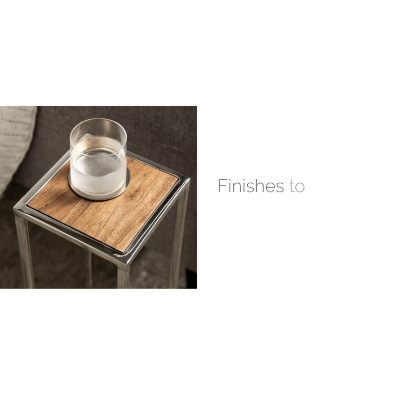 Kate and Laurel Jaspur Square Metal Drink Table, 7x7x21, Bronze