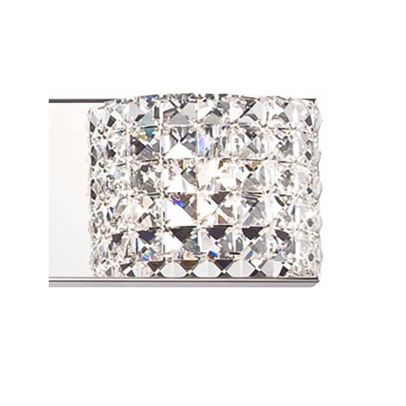 Vienna Full Spectrum Cesenna Modern Wall Light Chrome Hardwire 55" 6-Light Fixture Clear Crystal for Bedroom Bathroom Vanity Reading Living Room House