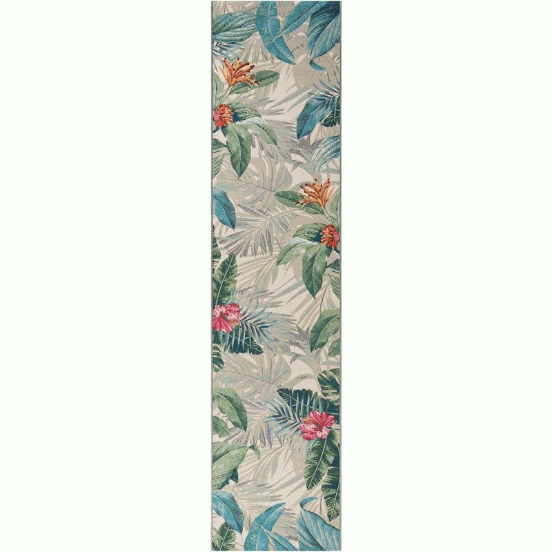 Unique Loom 2' 7 x 12' 0 Runner Multi Outdoor Botanical Kula Area Rug