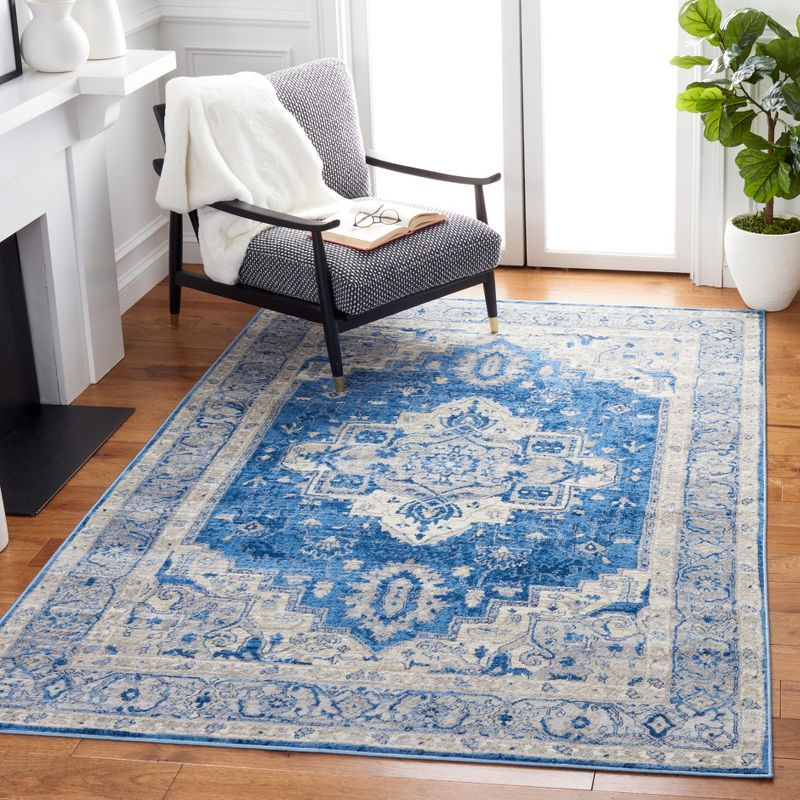 Brentwood BNT851 Power Loomed Indoor Accent Rug - Blue/Grey - 3'x5' - Safavieh