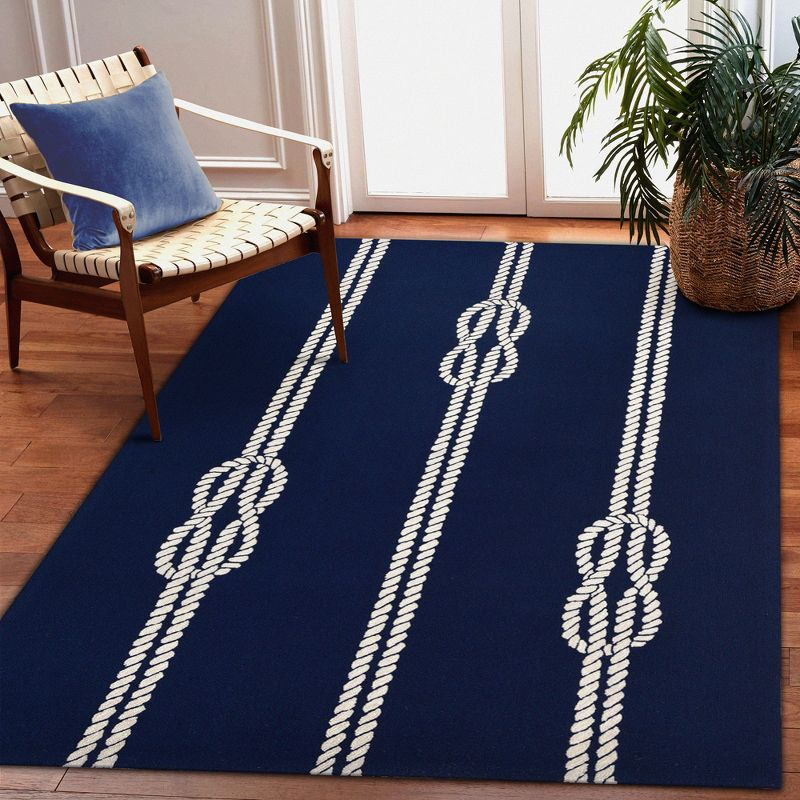 Liora Manne Capri Ropes Indoor/Outdoor Rug Navy 5' x 7'6"