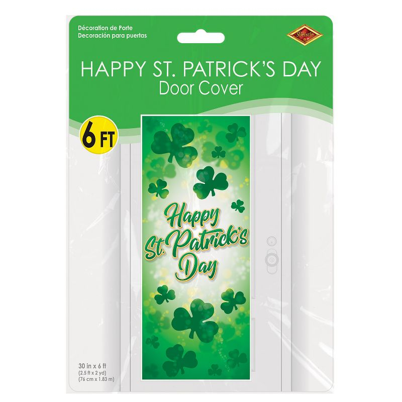 Beistle Happy St Patrick's Day Door Cover, 6' x 30", (2/Pkg) Multicolored