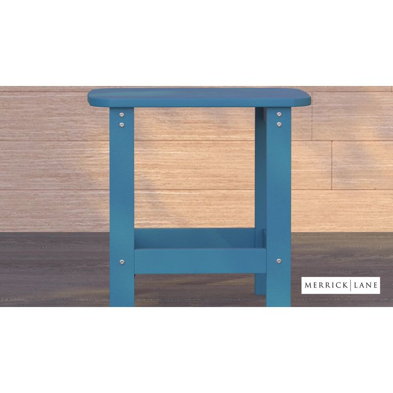 Merrick Lane Poly Resin Indoor/Outdoor All-Weather Adirondack Side Table in White
