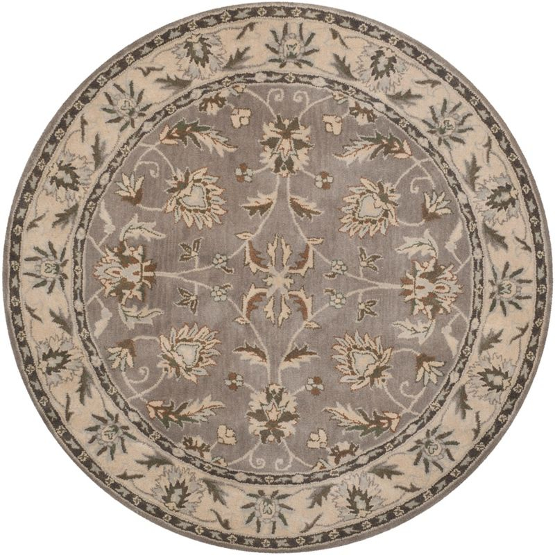Heritage HG863 Hand Tufted Area Rug - Grey/Beige - 6' Round - Safavieh.