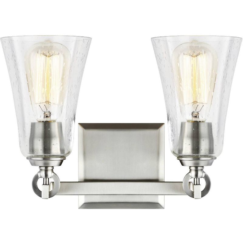 Generation Lighting Monterro 9 1/2" Satin Nickel 2-Light Wall Sconce
