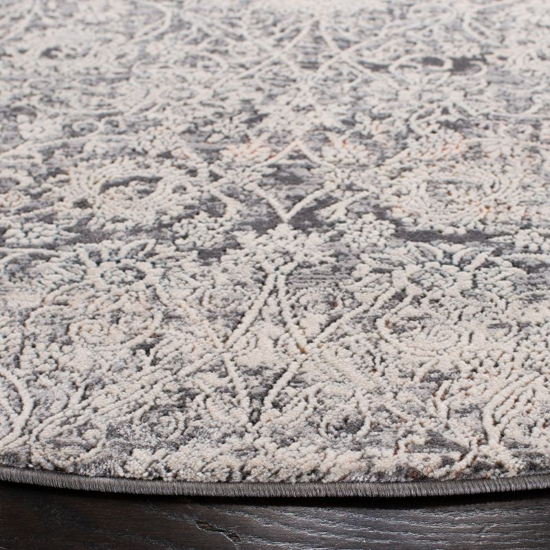 Alhambra ALH617 Power Loomed Area Rug - Cream/Grey - 6'7" X 6'7" Round - Safavieh.