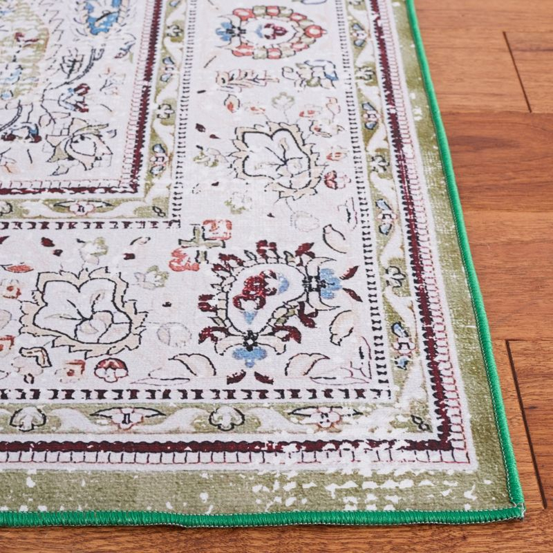 Tucson TSN136 Power Loomed Machine Washable Area Rug - Green/Beige - 4'x6' - Safavieh.