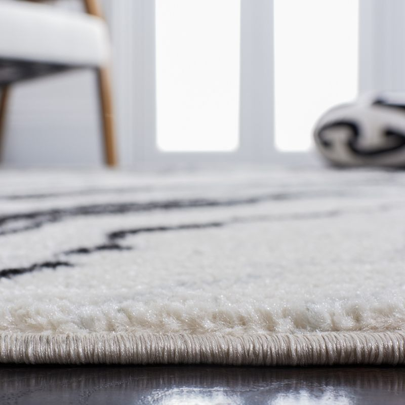 Tulum TUL274 Power Loomed Area Rug - Ivory/Black - 6'7"x6'7" - Safavieh.
