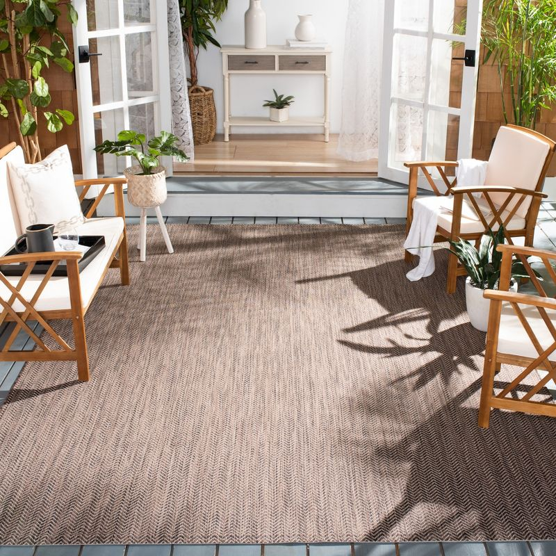 Courtyard CY8022 Power Loomed Indoor and Outdoor Area Rug - Brown/Beige - 8'x11' - Safavieh