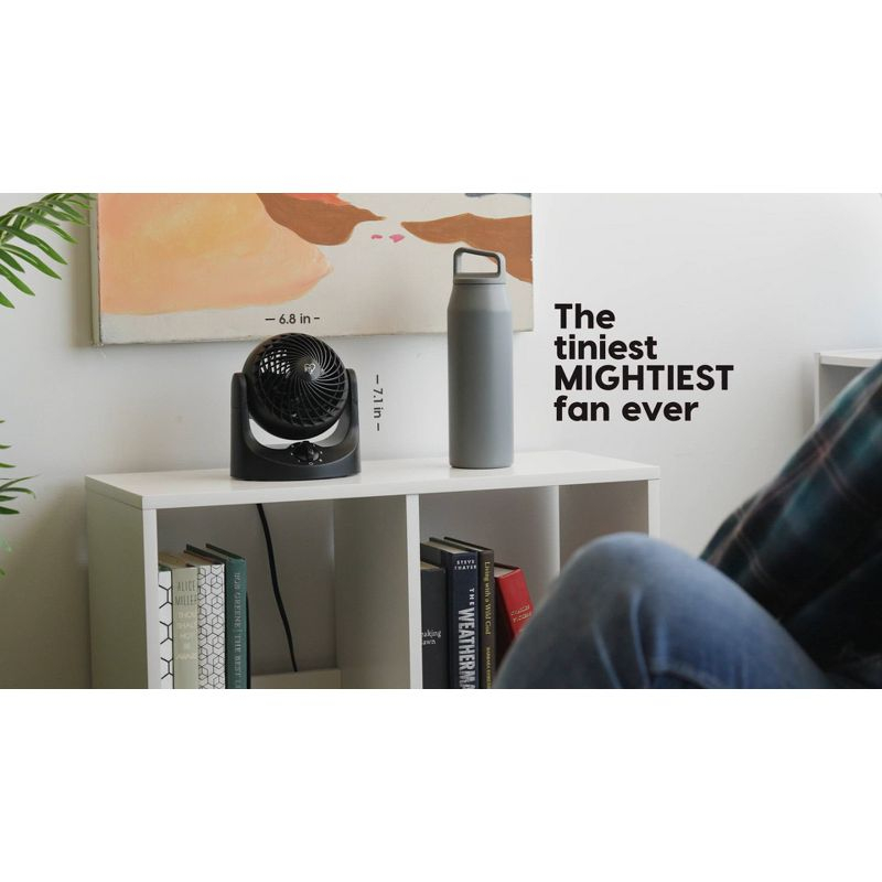 IRIS USA WOOZOO Small Desk Fan, 3 Speed, 112° Adjustable Tilt, Low Noise, Tabletop Air Circulator, White