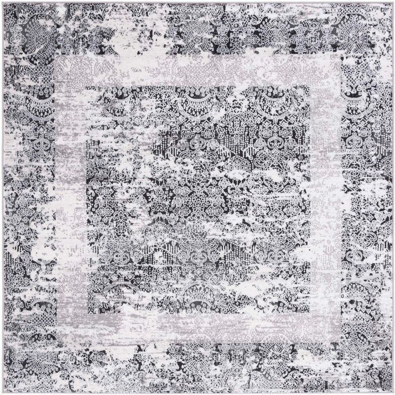 Amelia ALA271 Machine Made Indoor Area Rug - Gray/Charcoal - 6'-7"x6'-7" - Safavieh