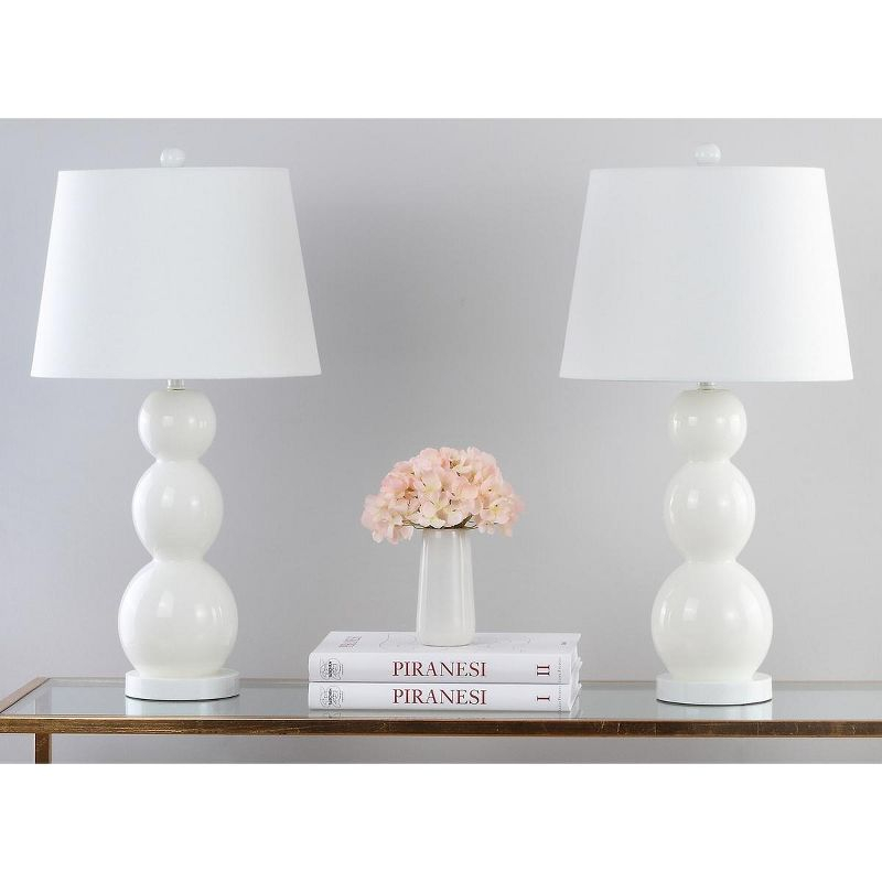 Jayne 3 Sphere Table Lamp (Set of 2) - 26.5 Inch Height - LIT4089 - White - Safavieh