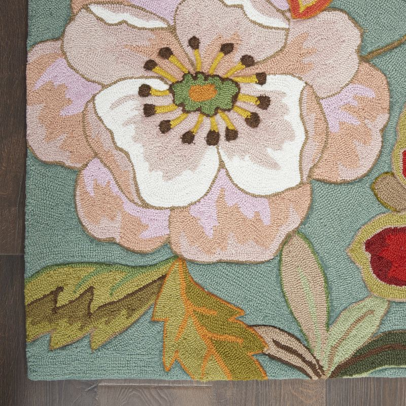 Nourison Fantasy FA18 Aqua Area Rug 5' x 7'6"
