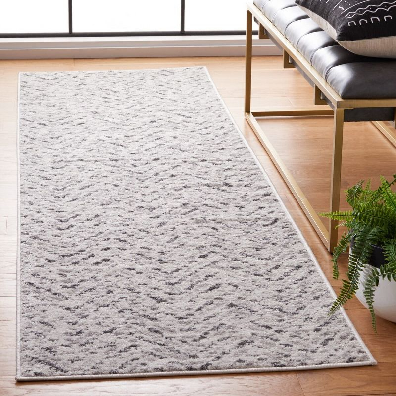 Adirondack ADR104 Power Loomed Runner Rug - Ivory/Charcoal - 2'6"x8' - Safavieh.