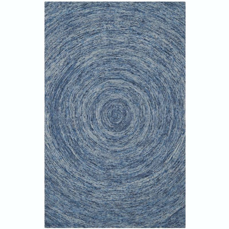 Ikat IKT633 Hand Tufted Area Rug - Dark Blue/Multi - 6'x9' - Safavieh