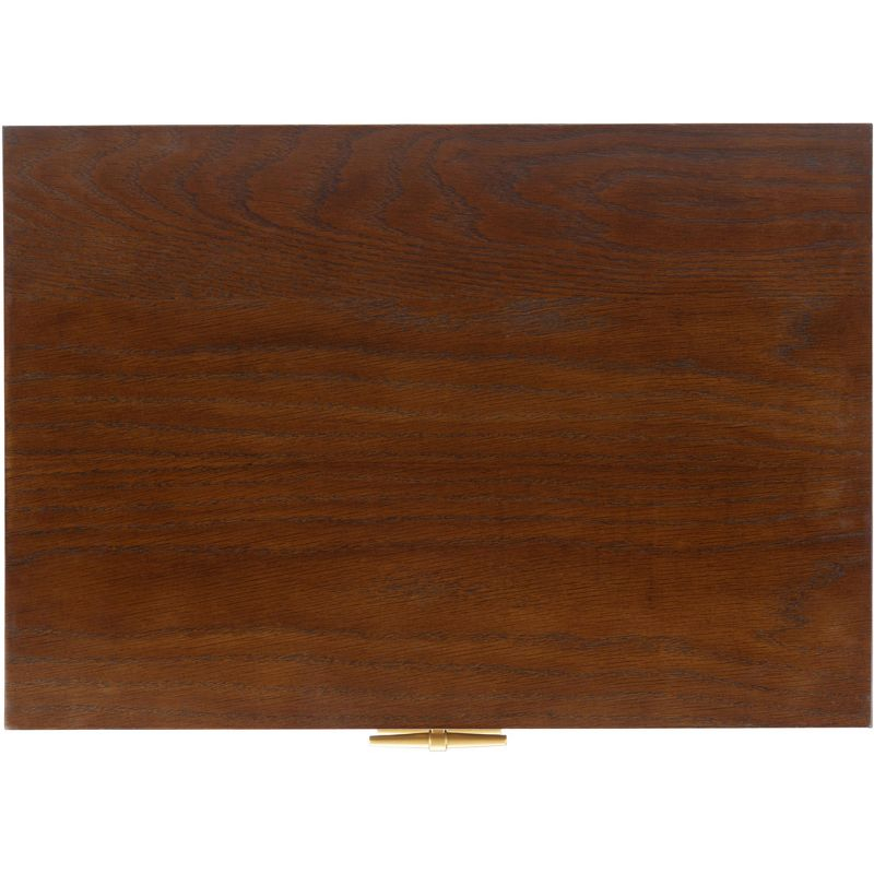 Fenno 2 Drawer Nightstand - Walnut/Brass - Safavieh.