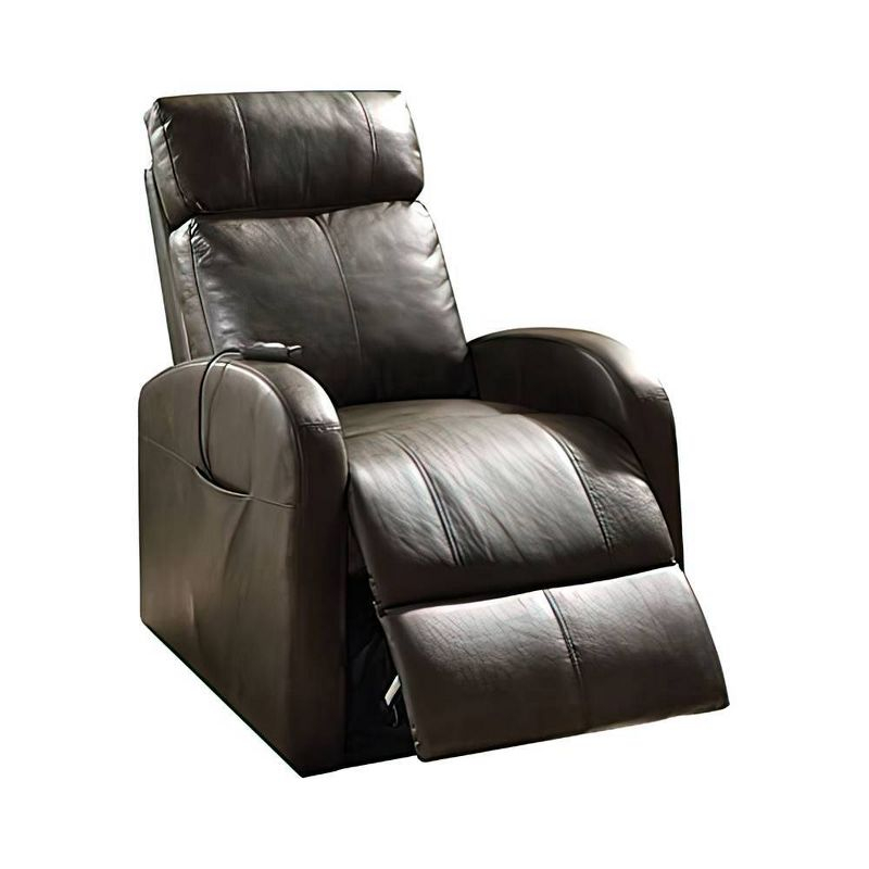 42" Ricardo PU Power Lift Recliner Brown - Acme Furniture: Easy-Operate, Kneading Massage, Comfort Style
