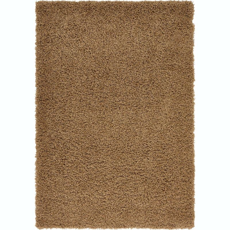 Unique Loom 4' 0 x 6' 0 Solid Shag Sandy Brown Area Rug