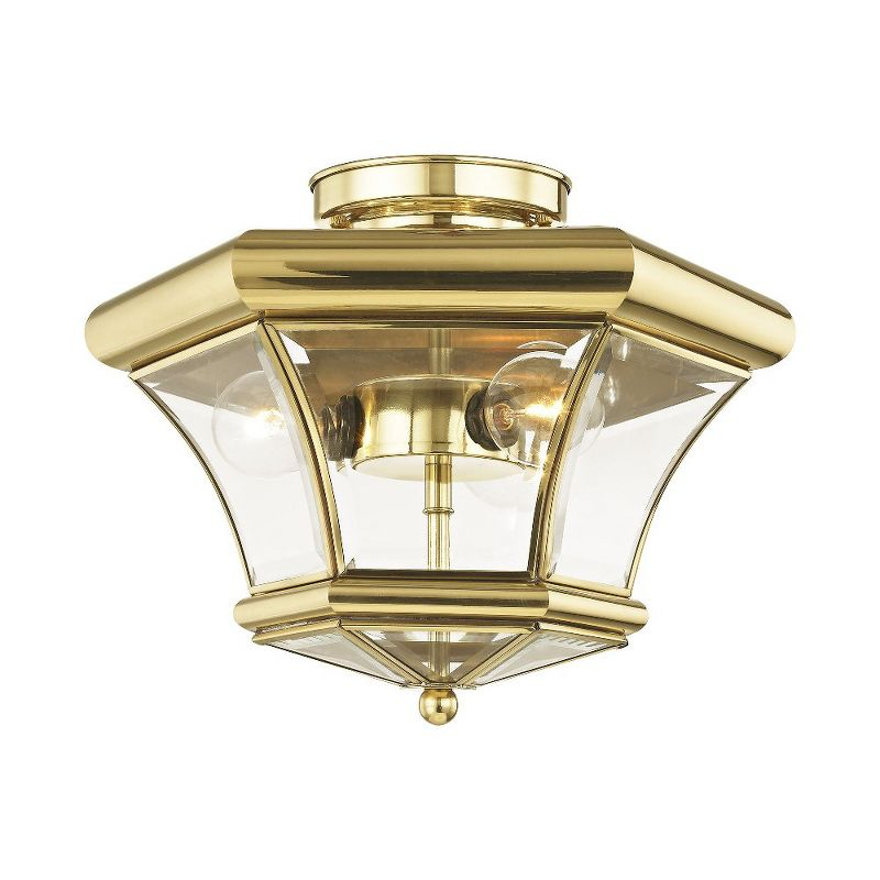 Livex Lighting Monterey 3 - Light Flush Mount in  Polished Brass