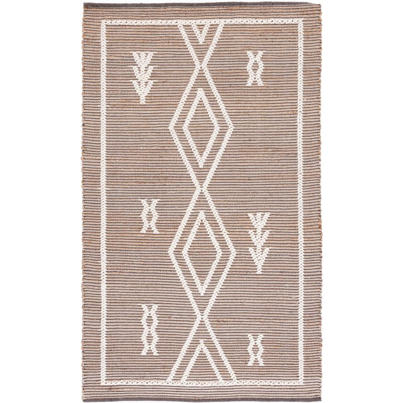 Natural Fiber NFB376 Flat Weave Indoor Area Rug - Natural/Ivory - 4'x6' - Safavieh