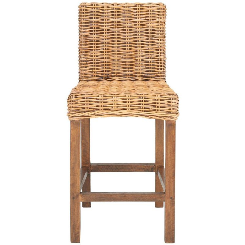 Tobie Rattan Counter Stool - White Washed - Safavieh