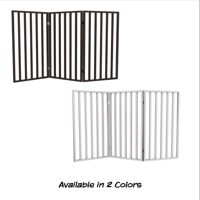 Indoor Pet Gate - 3-Panel Folding Dog Gate for Stairs or Doorways - 54x32-Inch Tall Freestanding Pet Fence for Cats and Dogs by PETMAKER (White)