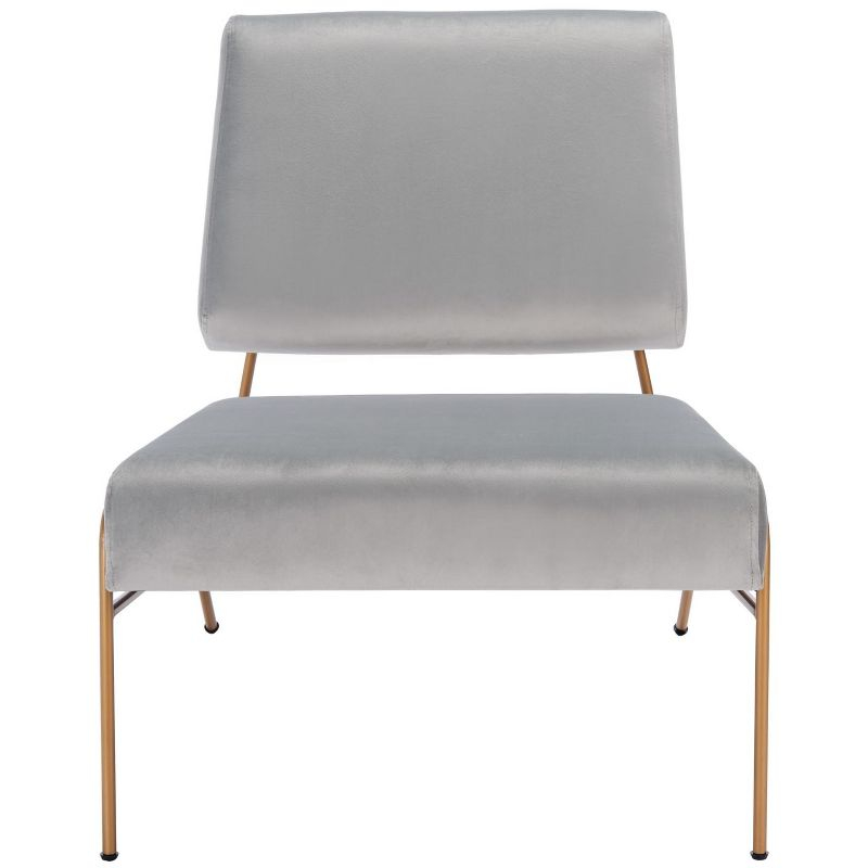 Romilly Velvet Accent Chair - ACH6203 - Grey/Gold - Safavieh