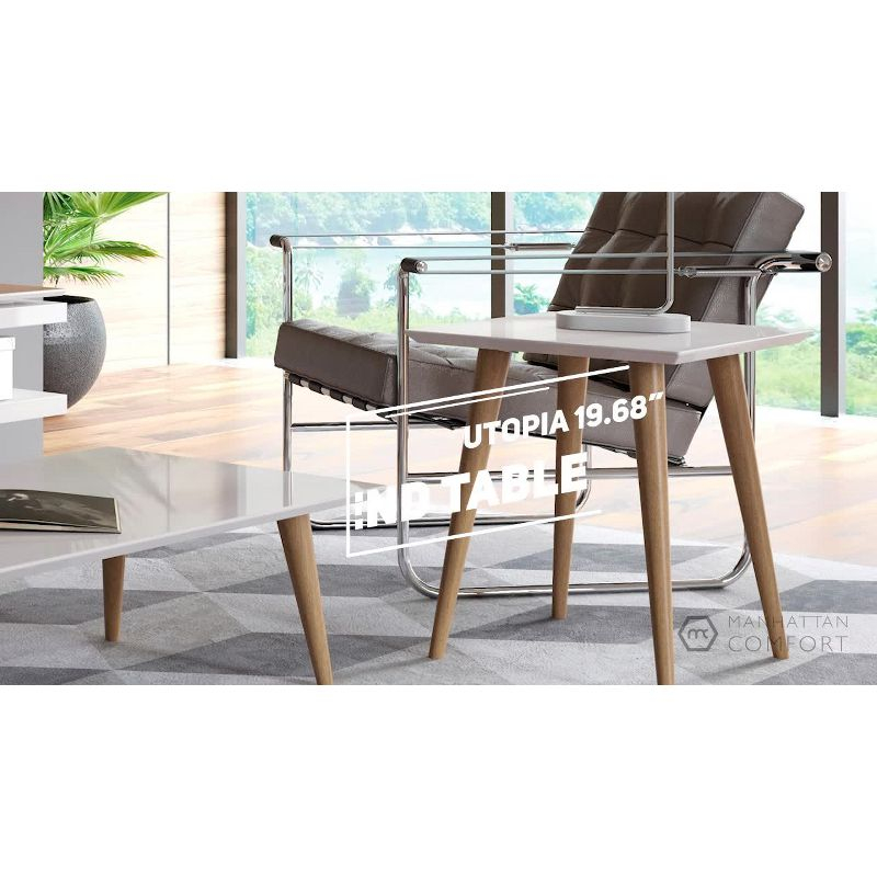 19.68" Utopia High Square End Table: Splayed Legs, Compact Size - Manhattan Comfort