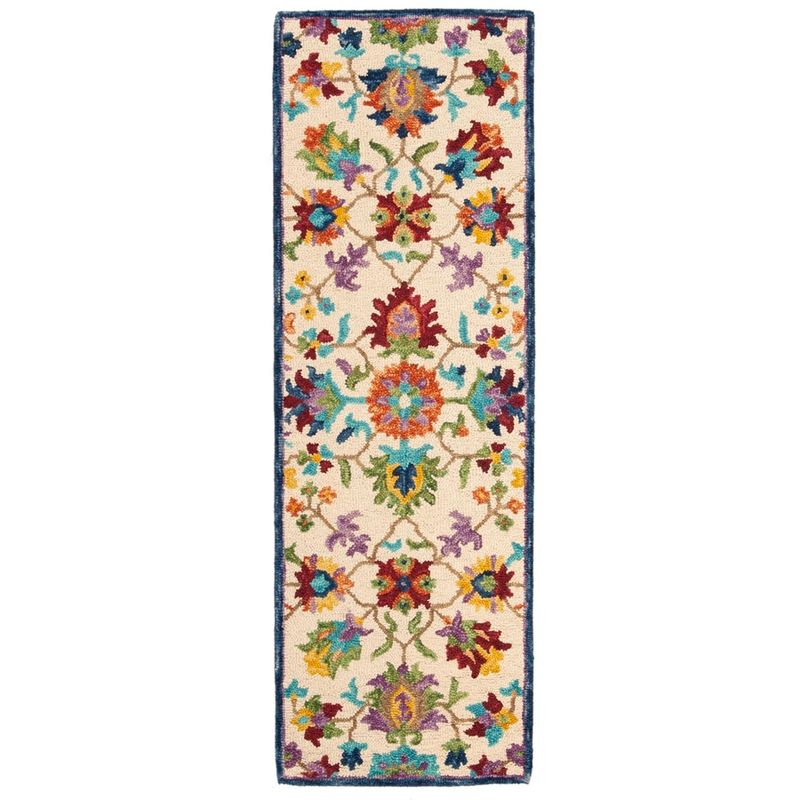 Aspen APN509 Hand Tufted Indoor Runner Rug - Ivory/Blue - 2'3"x11' - Safavieh