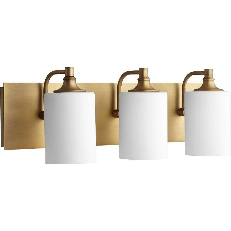 Quorum Lighting Celeste Glass 3-Light Aged Brass Wall Sconce