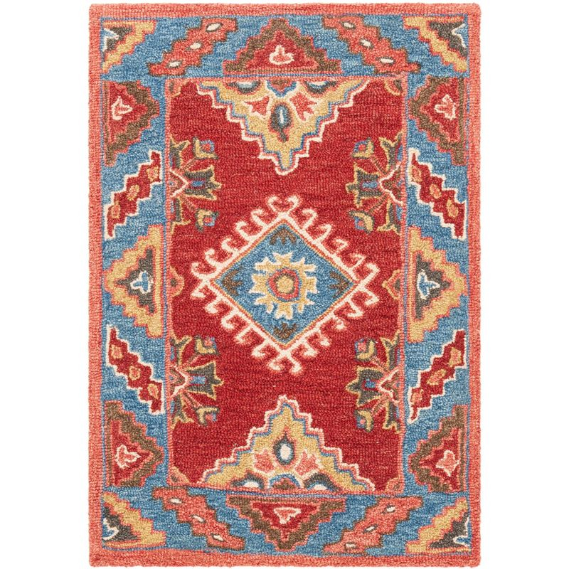 Aspen APN803 Hand Tufted Accent Rug - Red/Blue - 2'3"x4' - Safavieh.