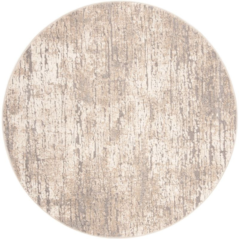 Spirit 100 SPR126 Power Loomed Indoor Area Rug - Taupe/Ivory - 6'7" Round  - Safavieh