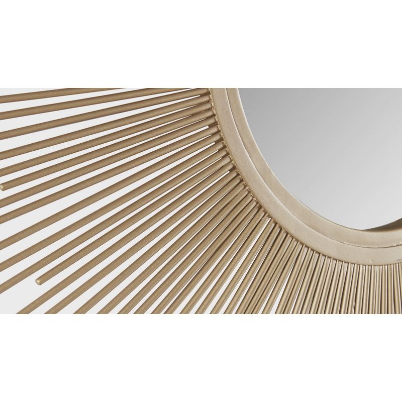 29.5" Round Dia Fiore Sunburst Decorative Wall Mirror Silver - Madison Park: Chic Luxe Metallic Flair