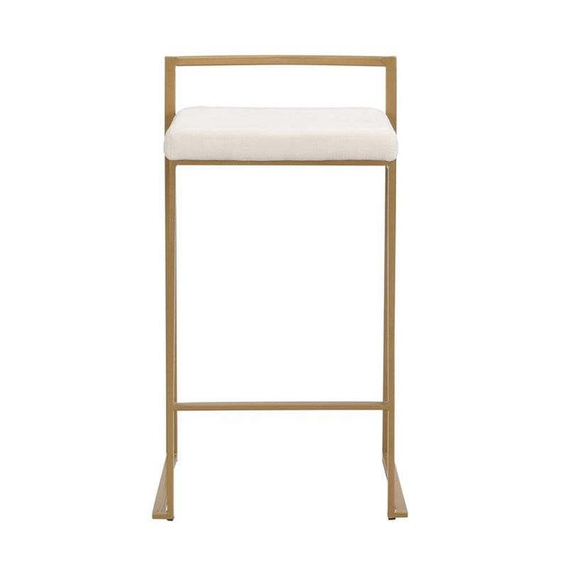 Carolina Living Lucien 25.25" Upholstered Counter Stool - Gold - Cream Upholstery